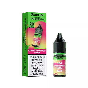 Vaporesso Dojoliq 10ml Nic Salt kiwi passionfruit guava flavour available in 10mg and 20mg strength great for refillable pod vape kits