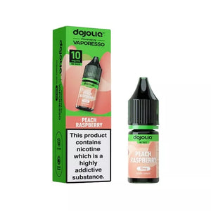 Vaporesso Dojoliq 10ml Nic Salt peach raspberry flavour available in 10mg and 20mg strength great for refillable pod vape kits
