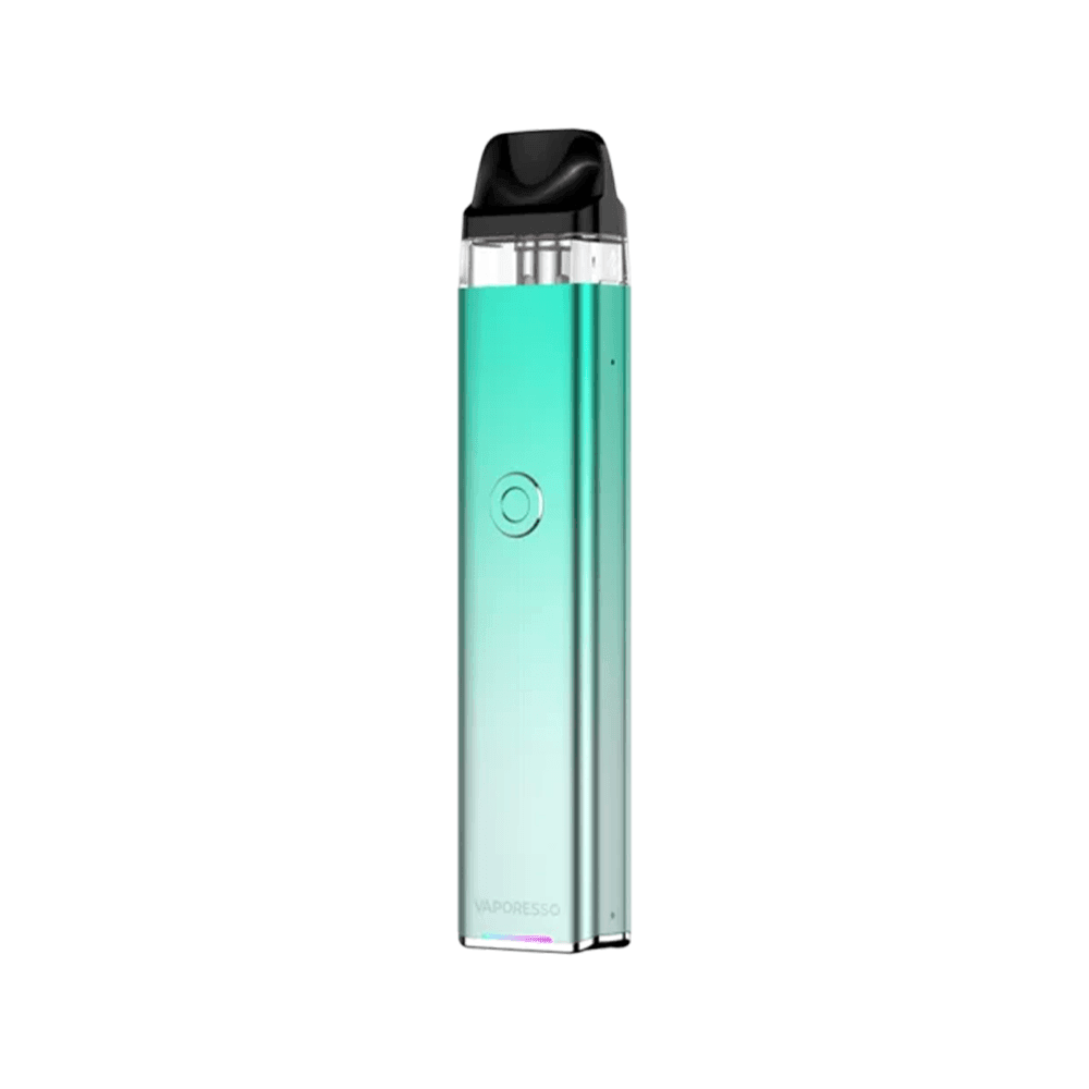 Vaporesso Xros 3 Pod Vape Kit in mint green, sleek design with a black mouthpiece.