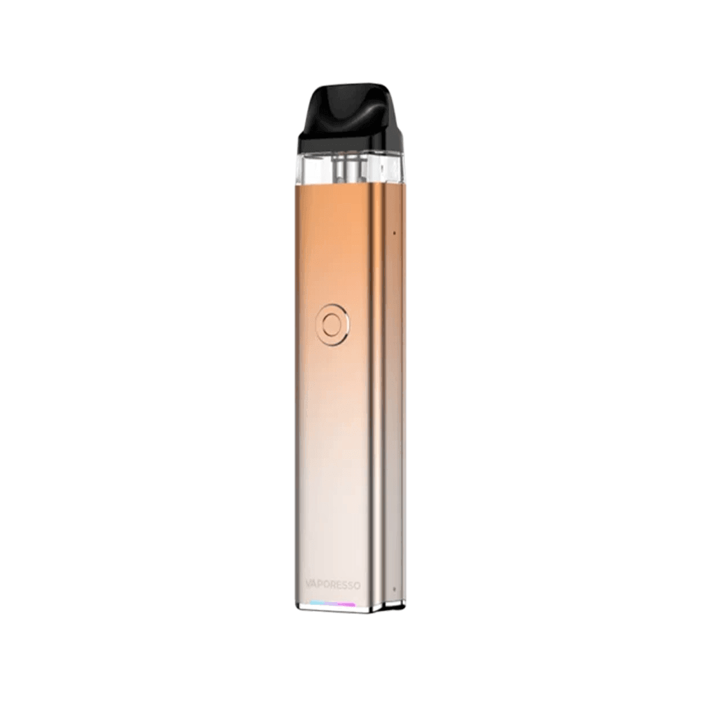 Vaporesso Xros 3 Pod Vape Kit in Royal Gold with sleek design.