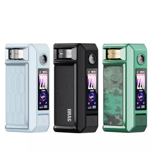 VooPoo Drag 6 Box Mod in three different colour - blue, black and green