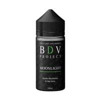 Wick Liquor BDV Project Moonlight 100ml Shortfill bottle, featuring Navajo Blackberries & Star Anise.