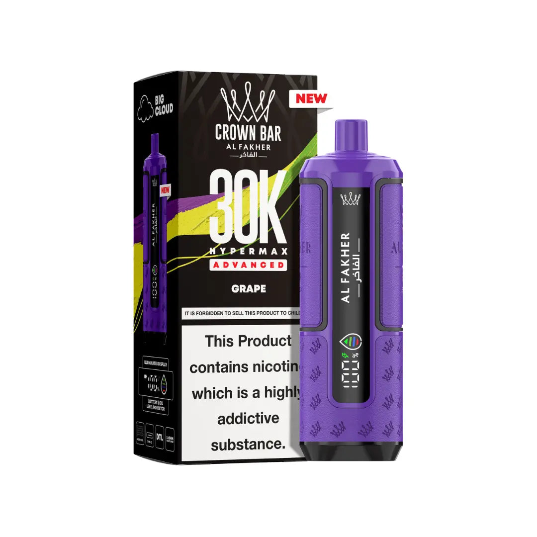 Al Fakher 30K Vape | 45 Crown Bar Flavours | Prefilled Kit Al Fakher 30K Vape | 45 Crown Bar Flavours | Prefilled Kit