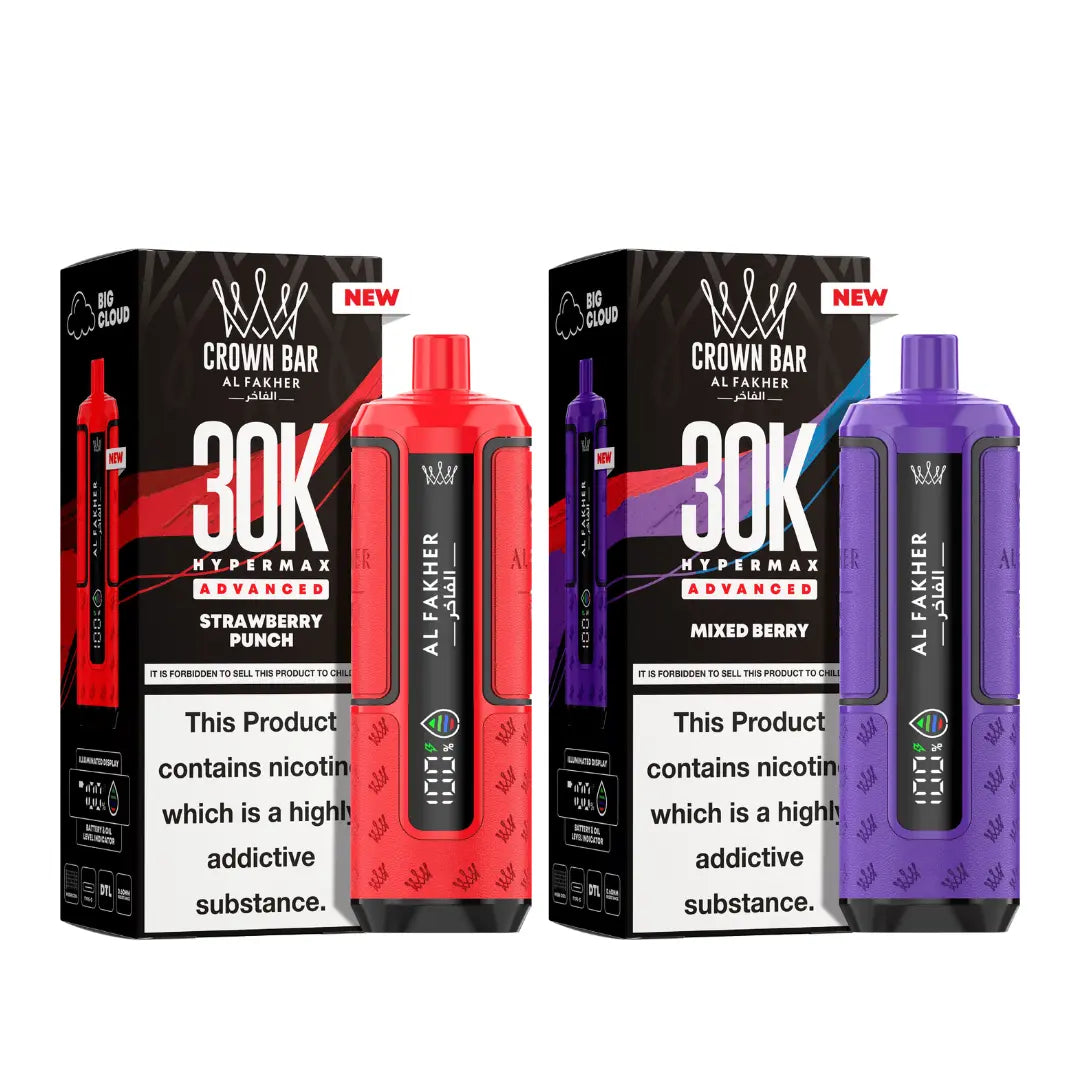 Al Fakher 30K Vape | 45 Crown Bar Flavours | Prefilled Kit Al Fakher 30K Vape | 45 Crown Bar Flavours | Prefilled Kit