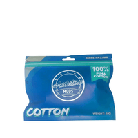 Ambition Mods Pima Cotton packaging, blue with white branding, for vaping accessories.