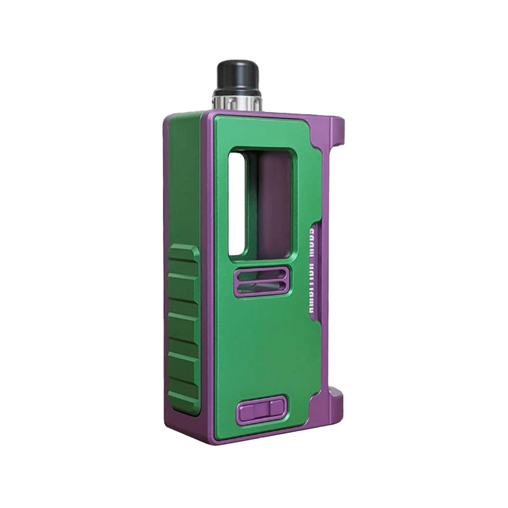 Ambition Mods x Kilic Customs Kil Lite AIO 60W Mod in green and purple, side view.