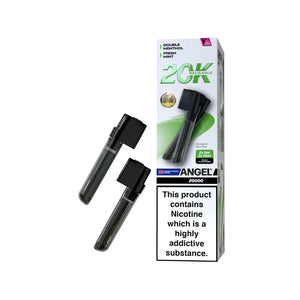 Angel 20k Vape Pods By Vape Bars for the Vapes Bar Angel 20K Rechargeable Vape Kit. Green Edition Double Mentho & Fresh Mint Flavour 