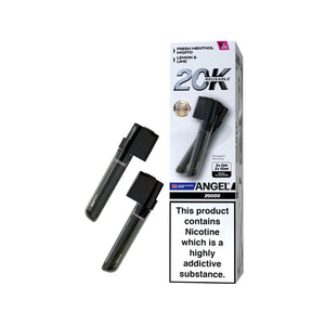 Angel 20k Vape Pods By Vape Bars for the Vapes Bar Angel 20K Rechargeable Vape Kit. White Edition Fresh Menthol Mojito & Lemon & Lime Flavours