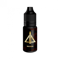 Aromaxy Mango 10ml vape juice bottle with black cap and gold label.