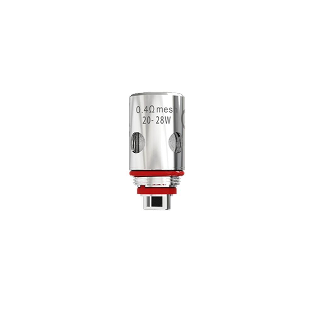 0.4 ohm mesh coil for Artery PAL 18650 pod kit, silver with red accents.