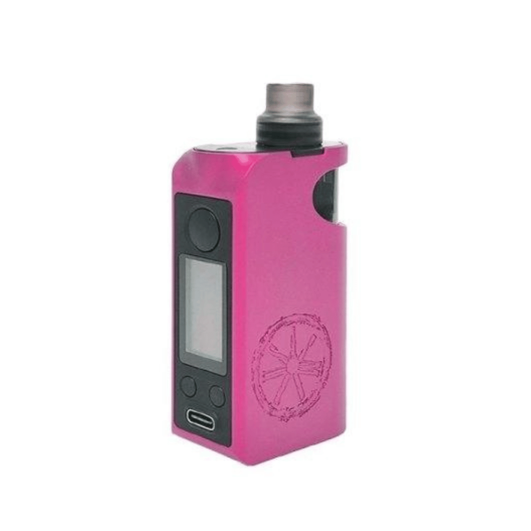 Pink Asmodus Minikin Pod Kit with display screen and logo design.