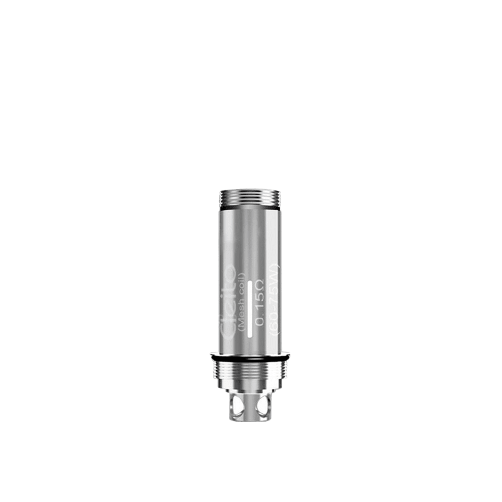 Aspire Cleito Pro replacement coil, silver, isolated on white background.