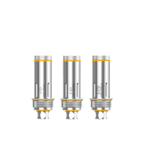 Three Aspire Cleito replacement coils with silver and gold accents.