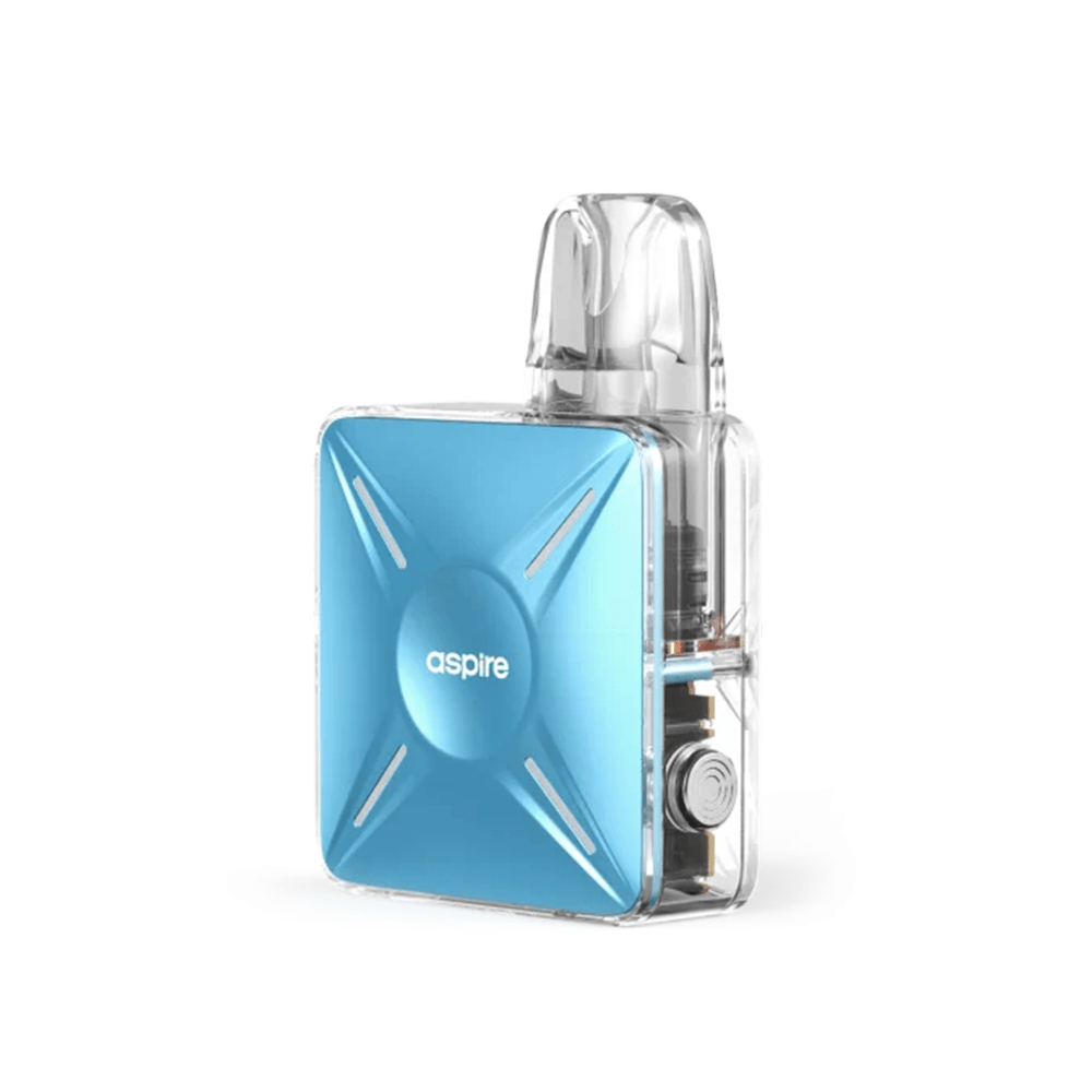 Aspire Cyber X pod kit in blue with a sleek, modern design.