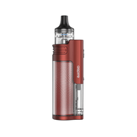 Aspire Flexus AIO vape kit in red, featuring a sleek design and transparent tank.