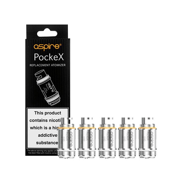 Aspire PockeX replacement coils with packaging, UK vape shop.