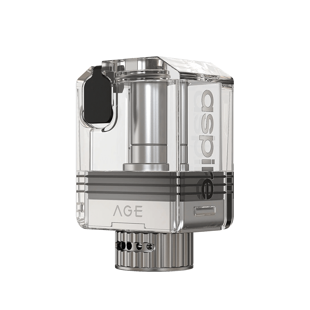 Aspire RAGA AIO vape kit with transparent casing and metallic accents.