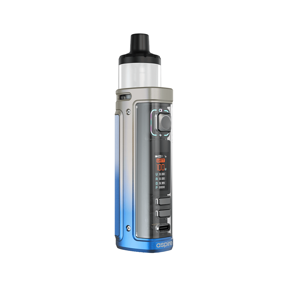 Aspire Veynom LX Pod Kit in blue gradient, displaying screen and buttons, from Ecigone Vape Shop UK.