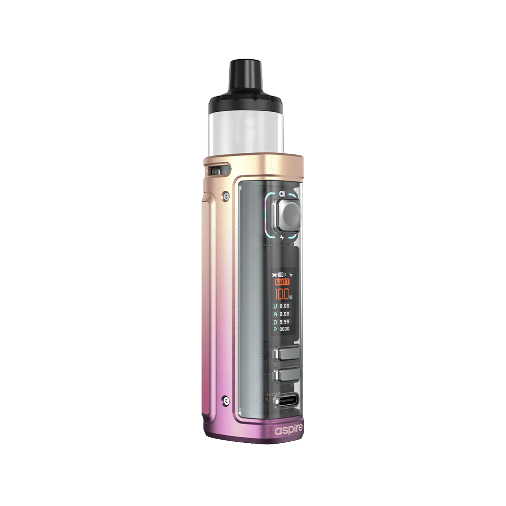 Aspire Veynom LX Pod Kit in gradient colours, featuring a digital display and controls.