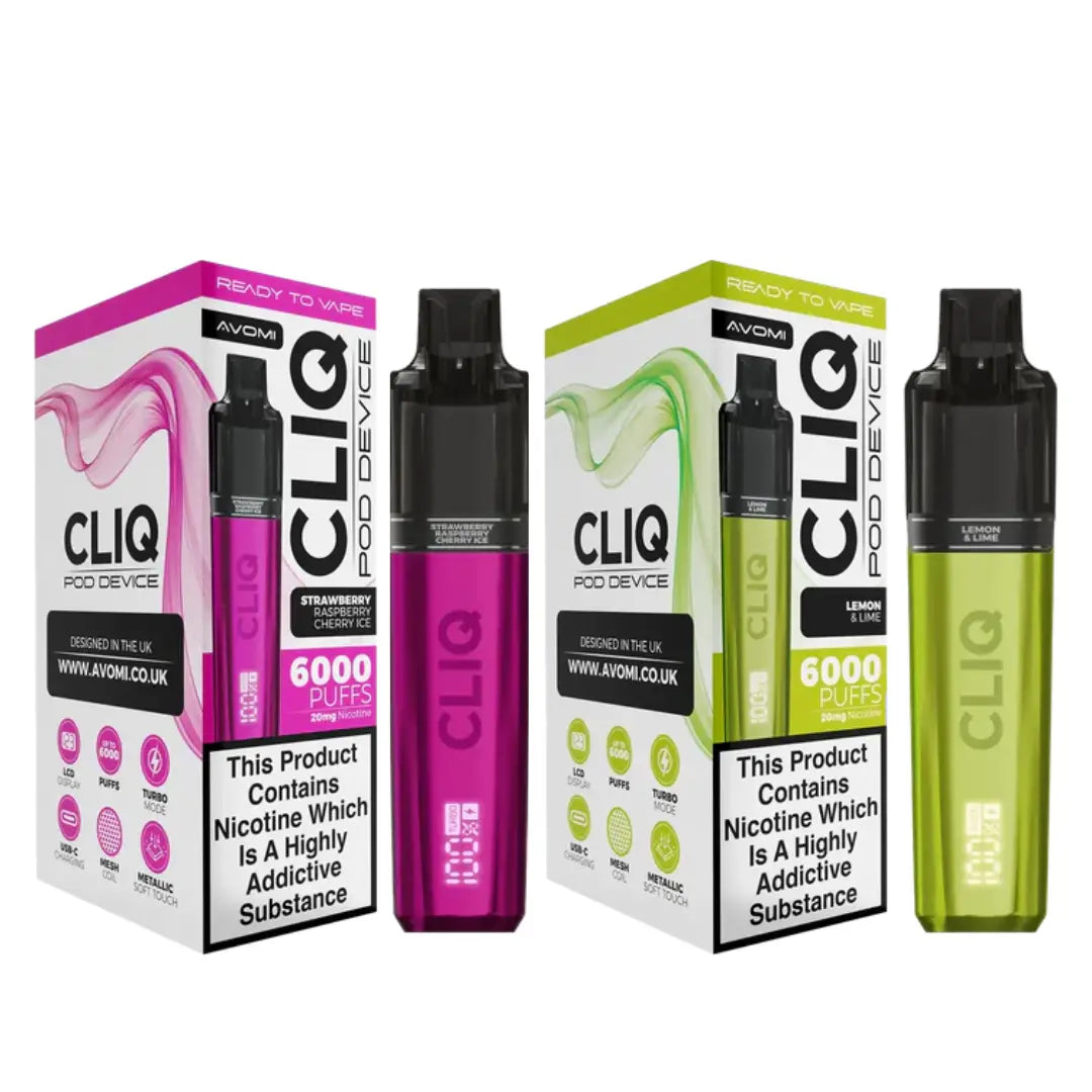 Avomi Cliq 6000 Prefilled Pod Kit Rechargeable 6000 Puff Vape Avomi Cliq 6000 Prefilled Pod Kit Rechargeable 6000 Puff Vape