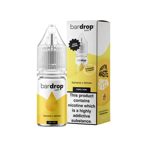 Bar Drop Banana Lemon 10ml Nic Salt e-liquid - Perfect for refillable vape kits