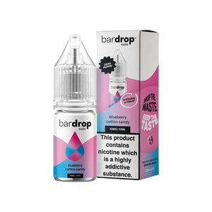 Bar Drop blueberry cotton candy 10ml Nic Salt e-liquid - Perfect for refillable vape kits