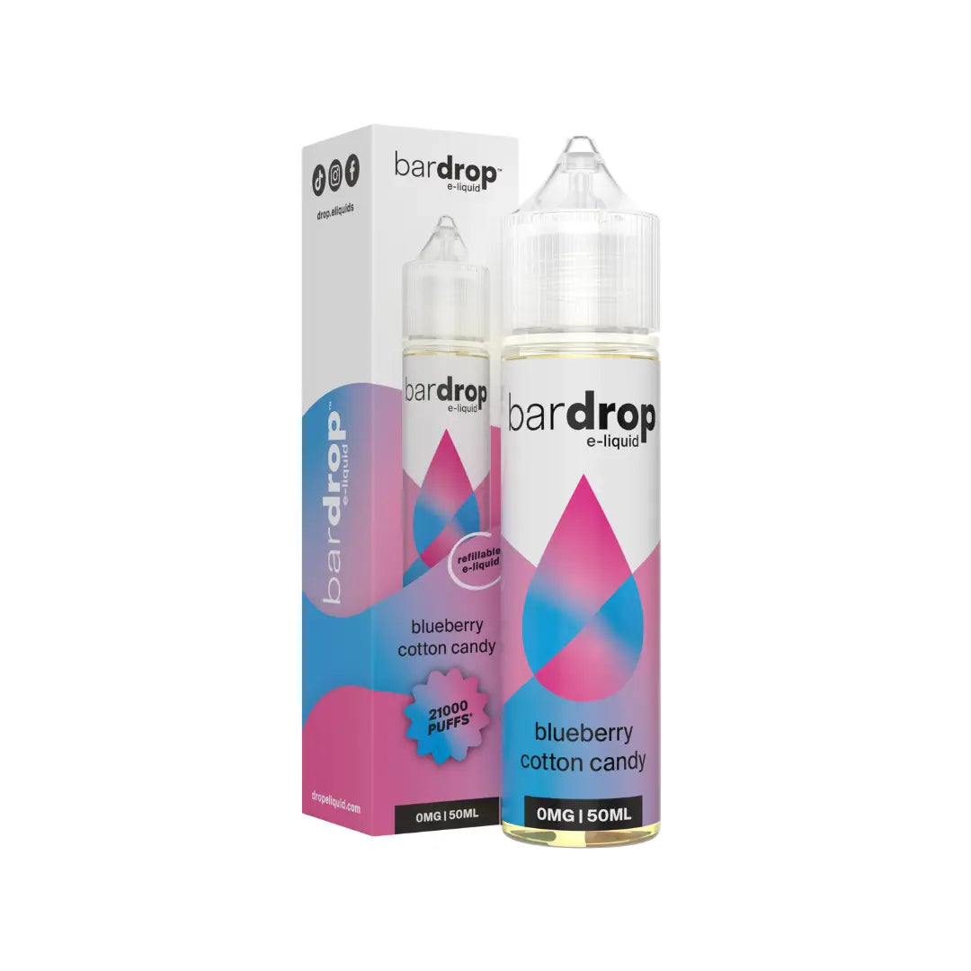 Bar Drop Blueberry Cotton Candy 50ml Shortfill - UK Bar Drop Blueberry Cotton Candy 50ml Shortfill - UK