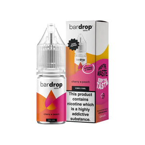 Bar Drop cherry peach 10ml Nic Salt e-liquid - Perfect for refillable vape kits