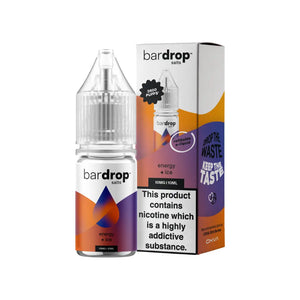 Bar Drop energy ice 10ml Nic Salt e-liquid - Perfect for refillable vape kits