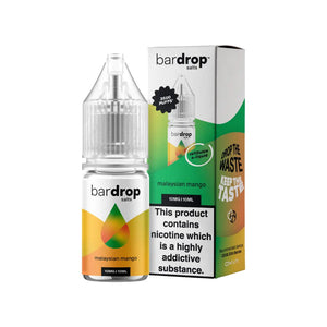 Bar Drop malaysian mango 10ml Nic Salt e-liquid - Perfect for refillable vape kits