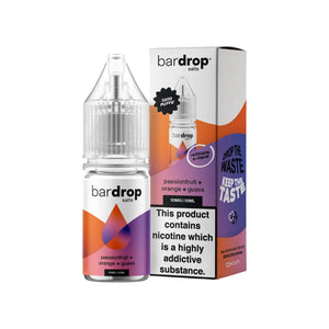 Bar Drop passionfruit orange guava 10ml Nic Salt e-liquid - Perfect for refillable vape kits