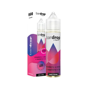 Bar Drop Strawberry Cherry Raspberry Ice Flavour 50ml Shortfill Vape Juice Great For Refillable Pod Vape Kits & MTL Vape Tanks