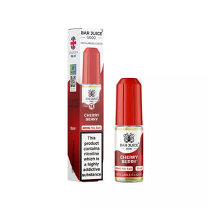 Bar Juice 5000 10ml Nic Salt E-liquid Cherry Berry Flavour Great for Refillable Pod Vapes
