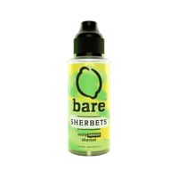 Bare Sherbets 100ml shortfill bottle with zesty lemon label design.