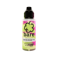 Bare Sherbets 100ml bottle with tangy raspberry and zesty lime flavour on a white background.