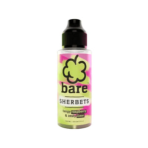 Bare Sherbets Tangy Raspberry & Zesty Lime Sherbet Flavour 100ml Shortfill Vape Juice Perfect for Sub-ohm Vape Kits & Sub-ohm Vape Tanks