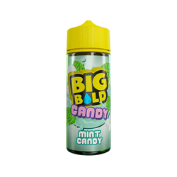 Two Big Bold Candy e-liquid bottles: Candy Floss and Mint Candy flavours, 100ml each.