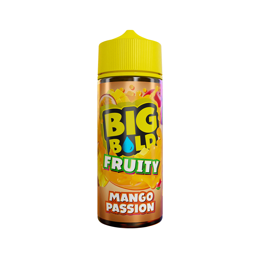 Big Bold Fruity Mango Passion 100ml shortfill bottle with vibrant yellow cap.