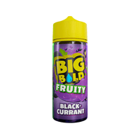 Big Bold Fruity Blackcurrant vape juice bottle with a yellow cap.