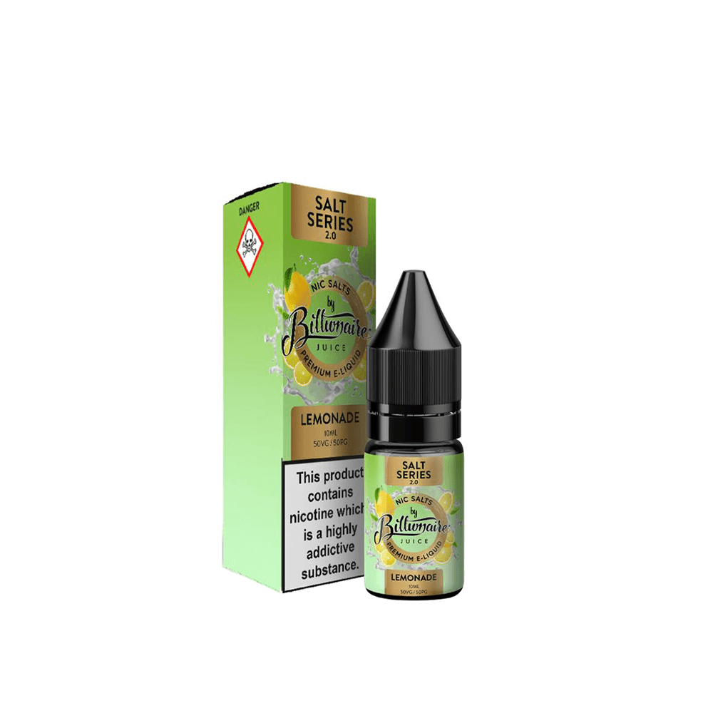 Billionaire Juice Lemonade 10ml Salt Series e-liquid bottle and box.