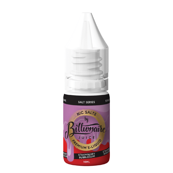 Billionaire Juice 10ml Nic Salts, Strawberry Bubblegum flavour.