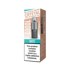 Bloody Bar Crystal 10K Refill Pod in Skitz flavour for Bloody Bar Crystal 10K Pod Kit with 10,000 puffs and 20mg strength