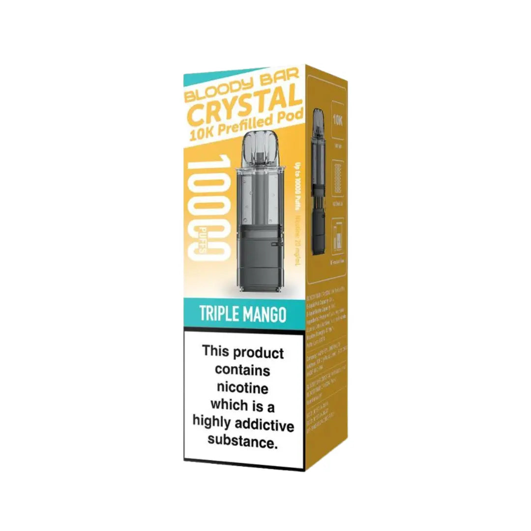 crystal bar vape refill Bloody Bar Crystal 10K Triple Mango Refill Pods
