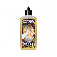 Blow White Goldilocks and Pears e-liquid bottle with vibrant design, 80ml shortfill.