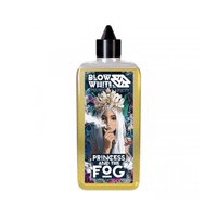 Blow White e-liquid bottle featuring "Princess and the Fog" design with a floral background.