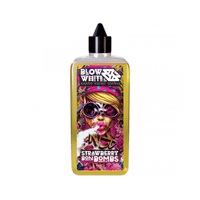 Vibrant vape juice bottle with a colourful, artistic label featuring strawberry bonbon flavour.