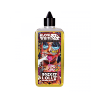 Colourful vape juice bottle with vibrant, artistic label design.