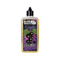 Blow White e-liquid bottle with blackcurrant design, "The Chronicles of Fruit" label.