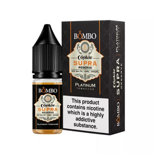 Bombo Platinum Tobacco Nic Salt - Cookie Supra Reserve Flavour in 5mg, 10mg & 20mg Nicotine Strengths.