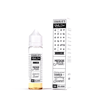 Charlie's Chalk Dust Mustache Milk 50ml shortfill e-liquid bottle and box, UK vape shop.